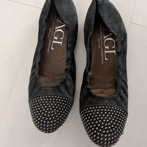 AGL Blakely Studded Cap Toe Ballet Flats